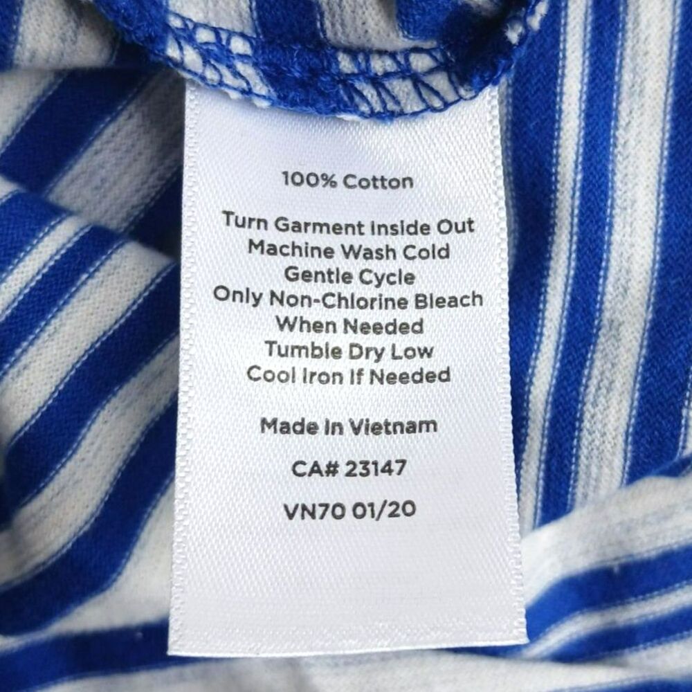 Talbots Striped Knee Length Dress PL Blue White Cotton Coastal Nautical Preppy - Picture 8 of 8